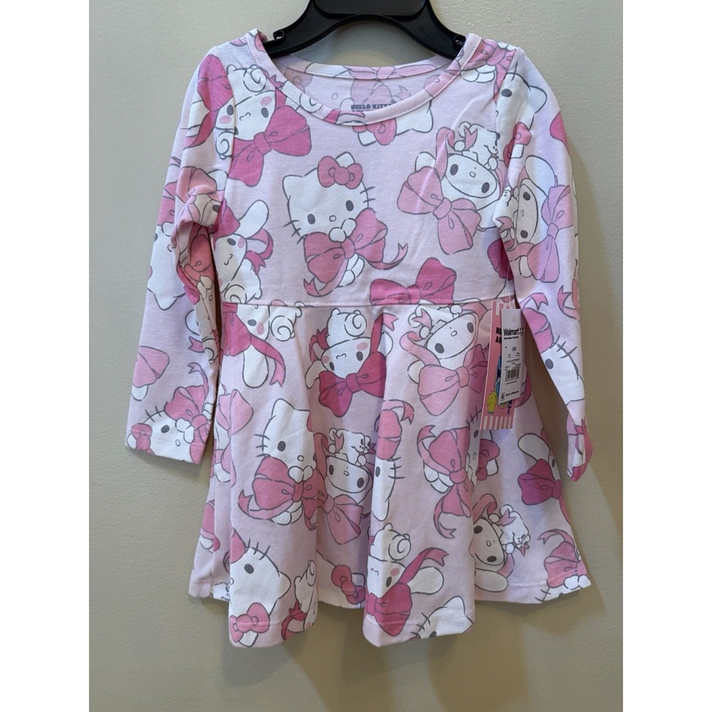 Girls' Hello Kitty & Friends Pink Long Sleeve Dress Size 18 Months NWT
